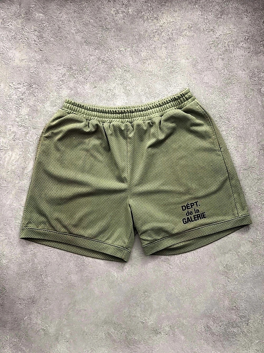Gallery Dept. French Logo Mesh Shorts — Sage Green